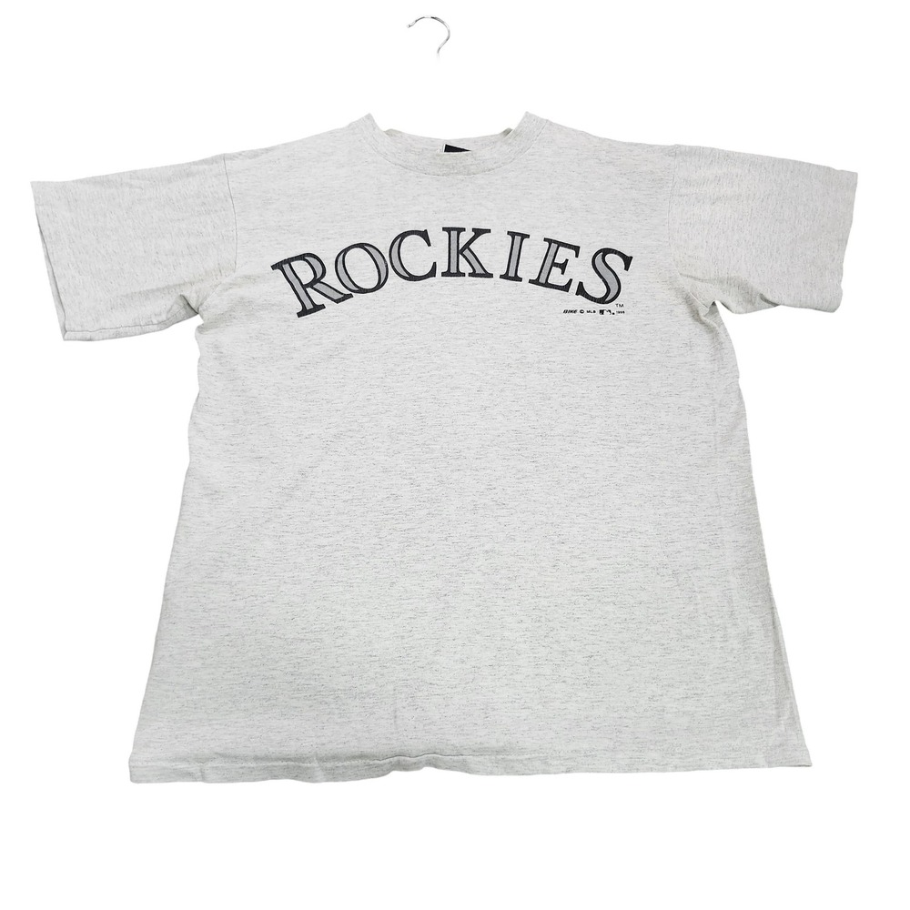 Vintage Colorado Rockies Shirt Mens M Gray MLB Baseball Bike Graphic Tee 1993